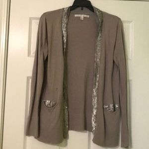 Gray Sequin Cardigan